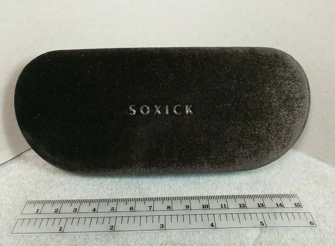 Soxick Eyeglass Case brown/black velvet EUC