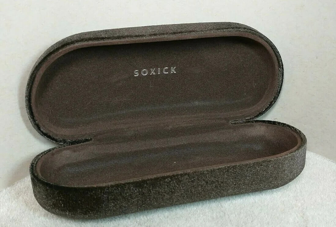 Soxick Eyeglass Case brown/black velvet EUC 3